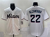 Men's Miami Marlins #22 Sandy Alcantara White Cool Base Stitched Jersey,baseball caps,new era cap wholesale,wholesale hats